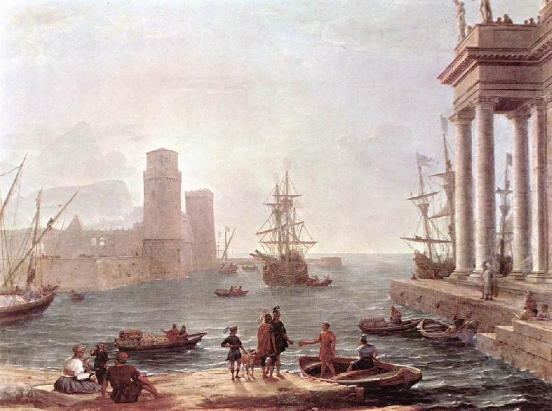 Claude Lorrain Port Scene with the Departure of Ulysses from the Land of the Feaci fdg oil painting image
